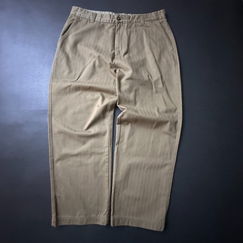 VTG St Johns Bay Pants Mens 36x30 Tan Baggy Wide Leg Skater Y2k Striped Cotton